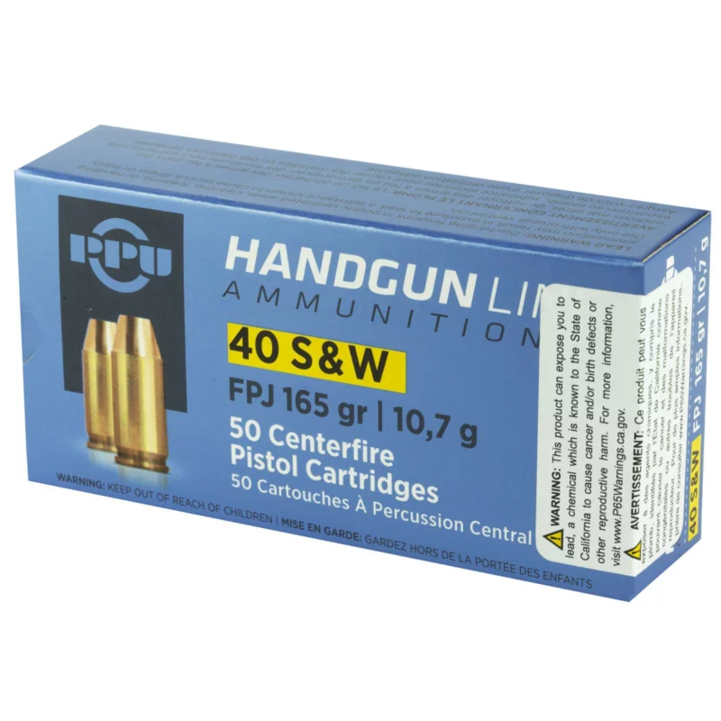 PPU PISTOL AMO 40 S&W 165GR FPJ 50RD (10 BOX CASE) - Image 2