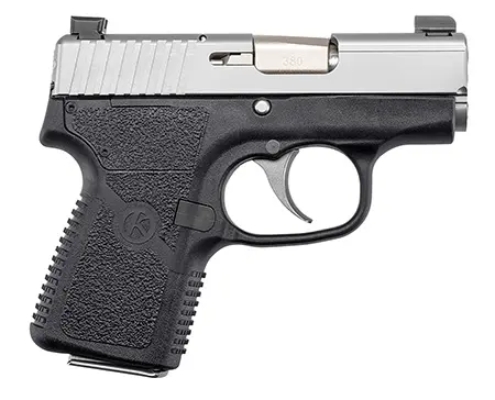 Kahr Arms KP38233N P *CA Compliant 380 ACP Caliber with 2.53" Barrel, 6+1 Capacity, Black Finish Frame, Serrated Matte Stainless Steel Slide, Textured Polymer Grip & TruGlo Night Sights