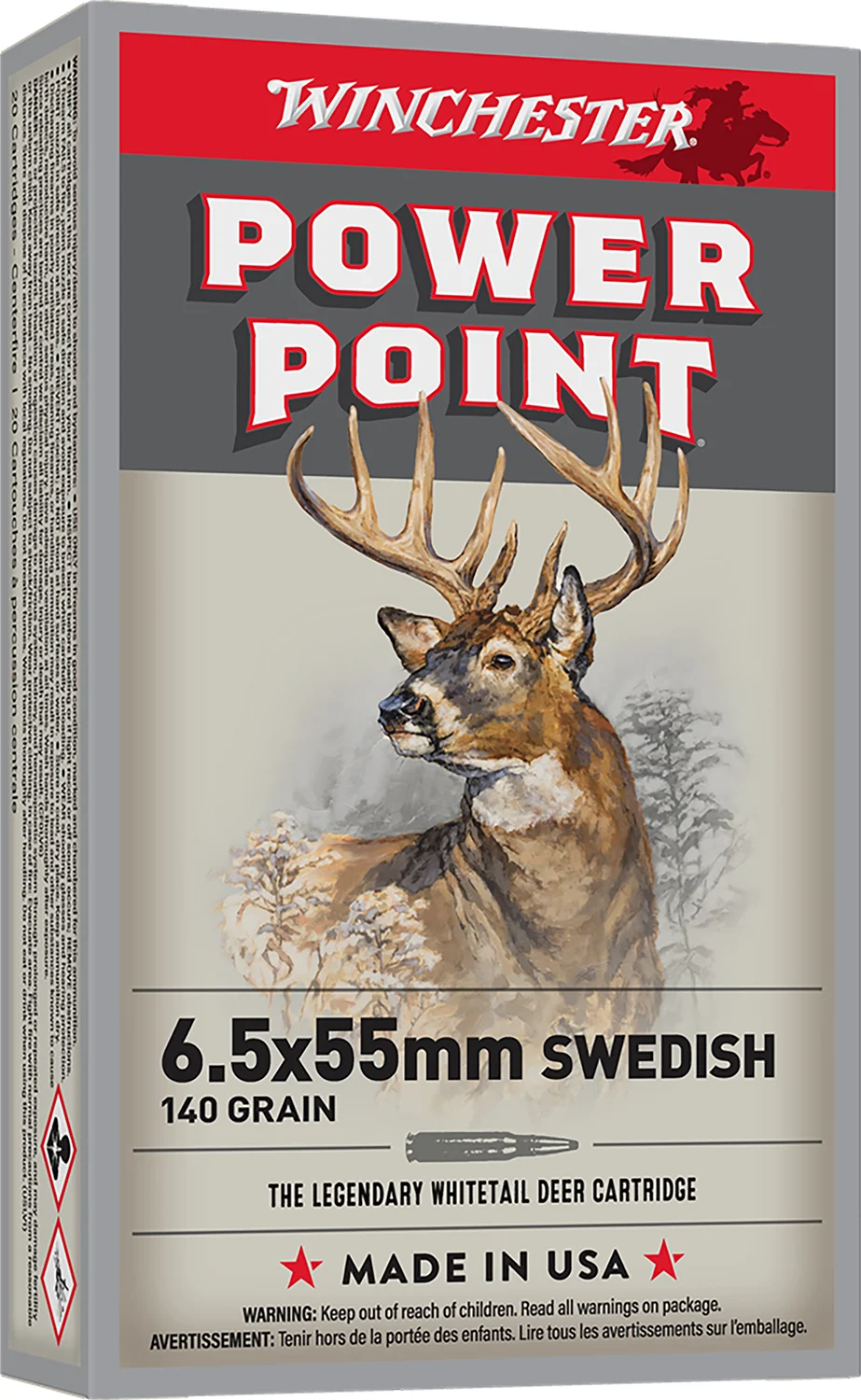Winchester Ammo X6555 Power-Point 6.5x55Swedish 140gr 20 Per Box/10 Case
