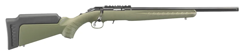 Ruger 8334 American Rimfire Sports South Exclusive Full Size 22 LR 10+1 18" Satin Blued Threaded Barrel, Satin Blued Steel Receiver w/Scope Rail, OD Green Synthetic Adjustable Stock, Right Hand